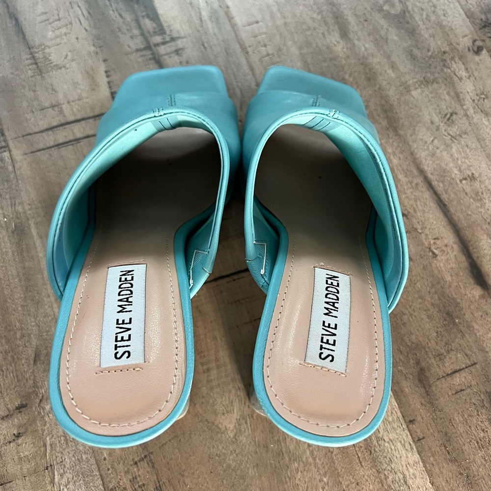 Steve Madden Women's Aqua Mules - Picture 2 of 5